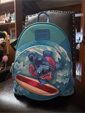 Loungefly Blue Stitch Surf Mini Backpack